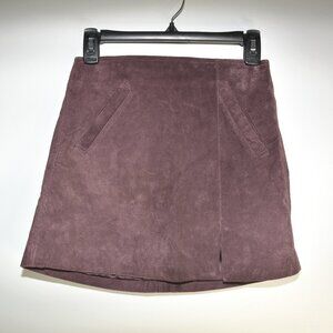 BLANK NYC Plum/purple 100% Leather Size 24 Mini Skirt Leather/Suede Fully lined